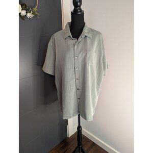 Van Heusen Mens Short Sleeve Green Button-Up Shirt - XXL